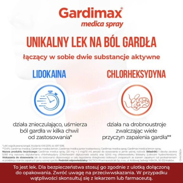 Gardimax medica spray (20mg+5mg)/10ml, aerozol bez cukru, 30ml 2