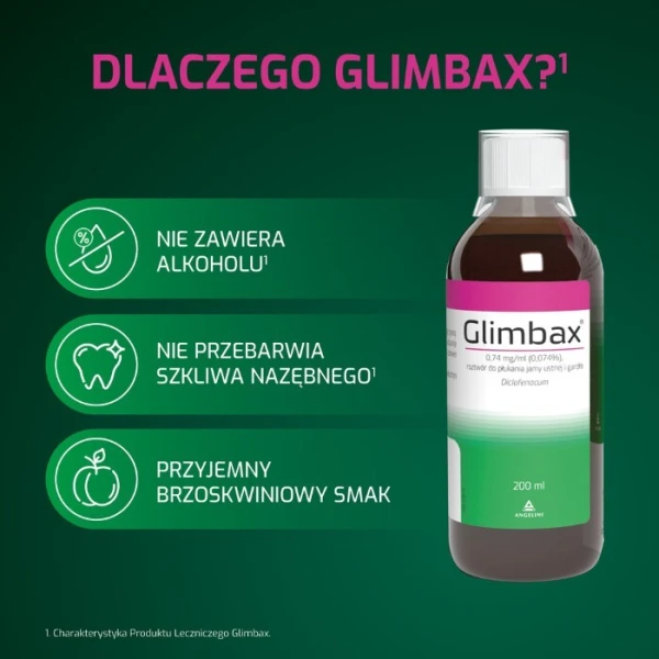Glimbax 0,74mg/ml, roztwór do płukania jamy ustnej i gardła, 200ml 4