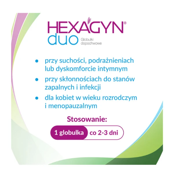 Hexagyn Duo, globulki dopochwowe, 10 sztuk 2