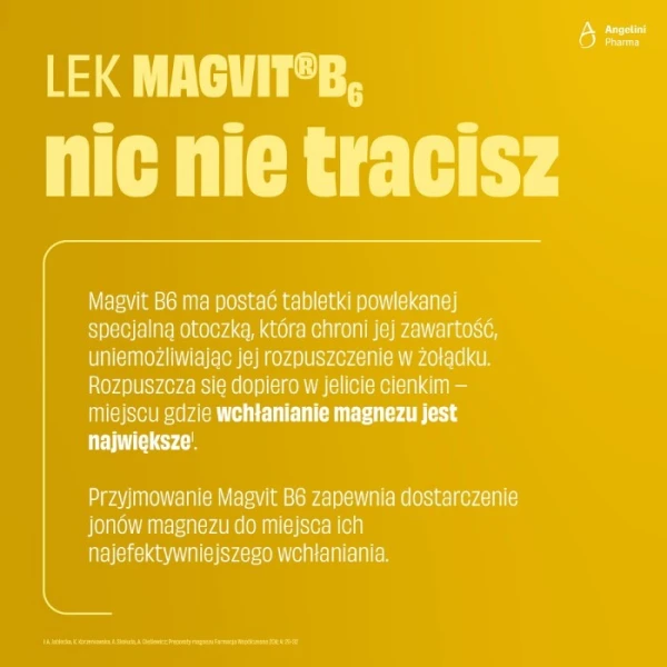 Magvit B6 (48mg+5mg), lek z magnezem i witaminą B6, 50 tabletek dojelitowych 3