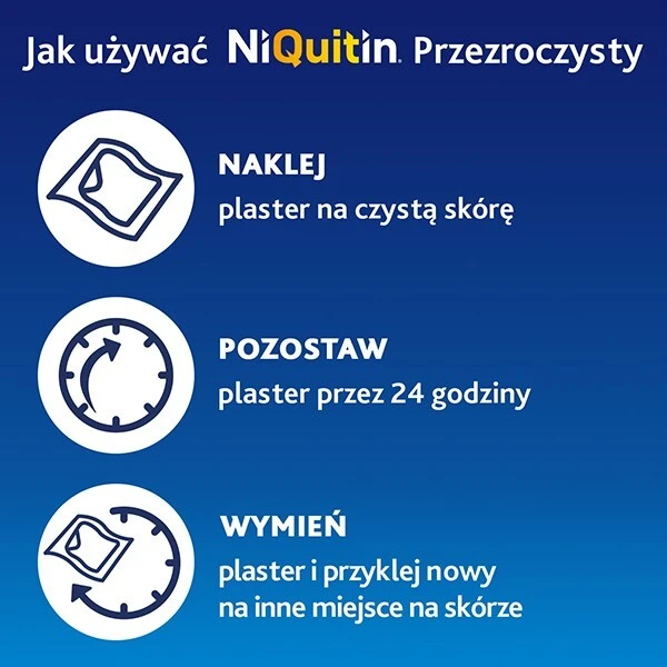 NiQuitin Przezroczysty 21mg/24h (114mg), system transdermalny 1 stopień, 7 plastrów 4