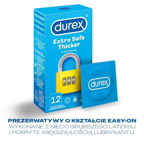 Durex, prezerwatywy lateksowe Extra Safe, 12 sztuk 2