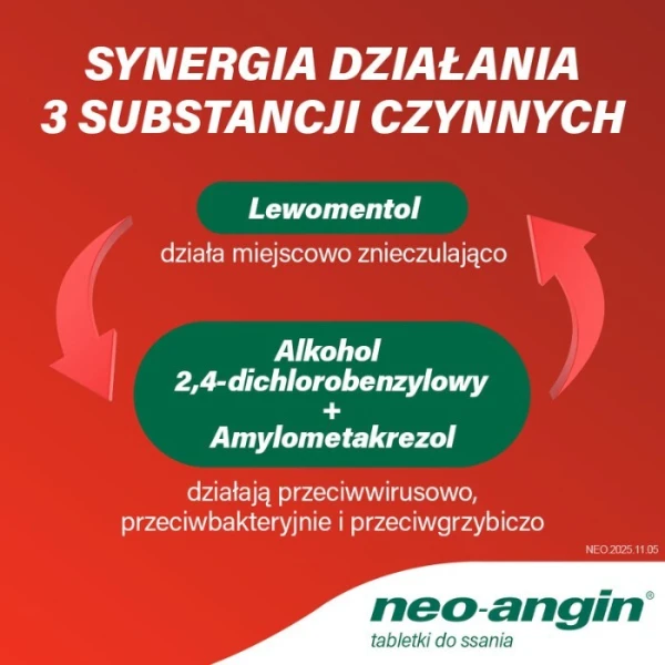 Neo-Angin z cukrem (1,2mg+0,6mg+5,9mg), 36 tabletek do ssania 3