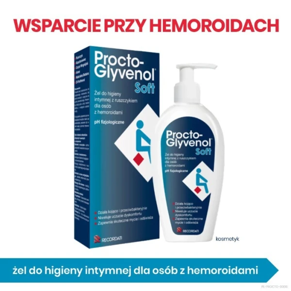 Procto-Glyvenol Soft, żel do higieny intymnej z ruszczykiem, 180ml 5