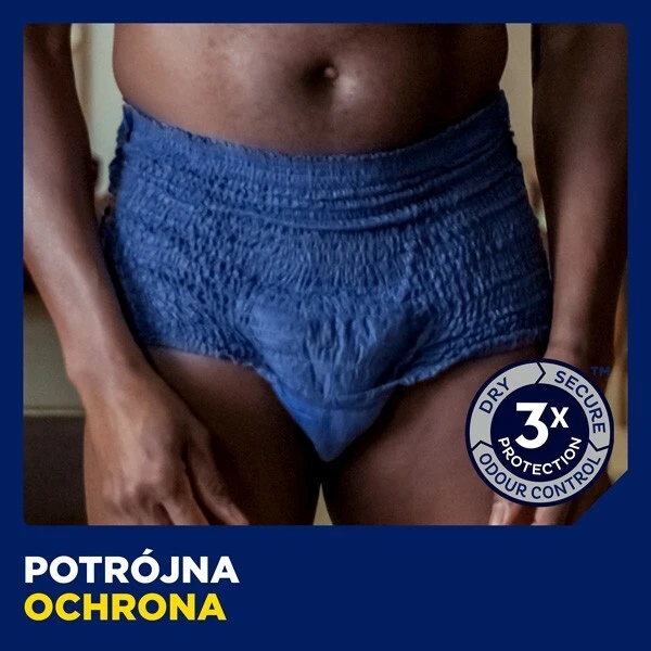 Majtki chłonne Tena Men ActiveFit Pants Plus, rozmiar L/XL, chłonność 5,5/8, 30 sztuk 3