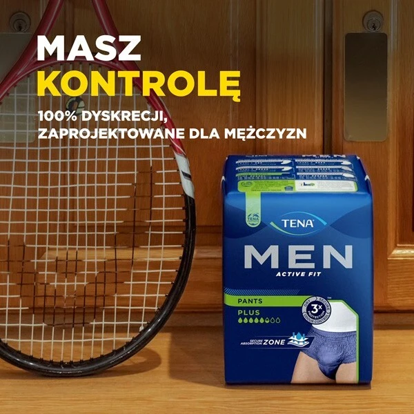 Majtki chłonne Tena Men ActiveFit Pants Plus, rozmiar L/XL, chłonność 5,5/8, 30 sztuk 7
