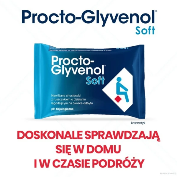 Procto-Glyvenol Soft, chusteczki nawilżane z ruszczykiem, dla osób z hemoroidami, 30 sztuk 3