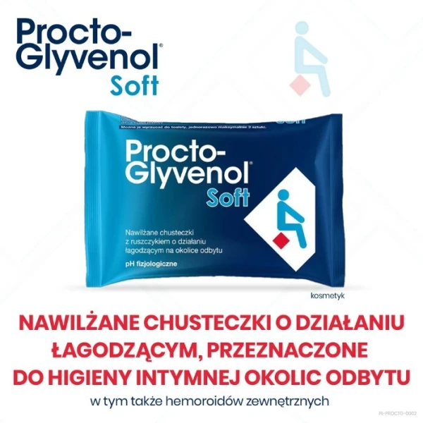 Procto-Glyvenol Soft, chusteczki nawilżane z ruszczykiem, dla osób z hemoroidami, 30 sztuk 4