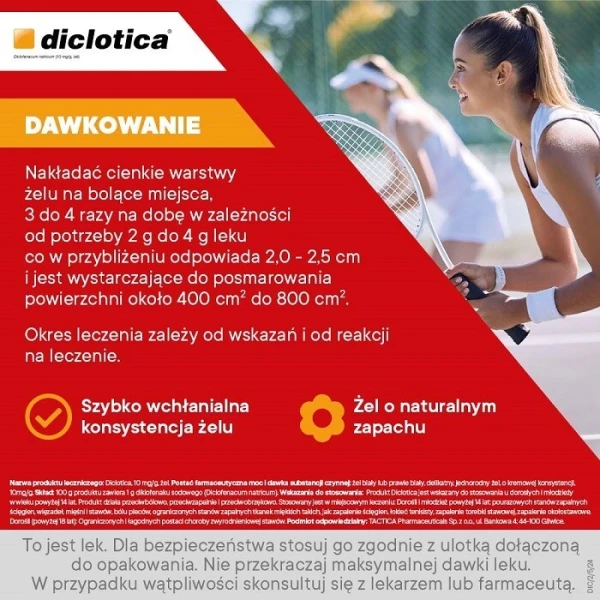 Diclotica 10mg/g, żel, 100g 5