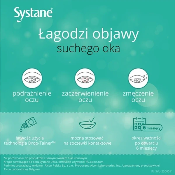 Systane Ultra, krople nawilżające do oczu, 10ml 2