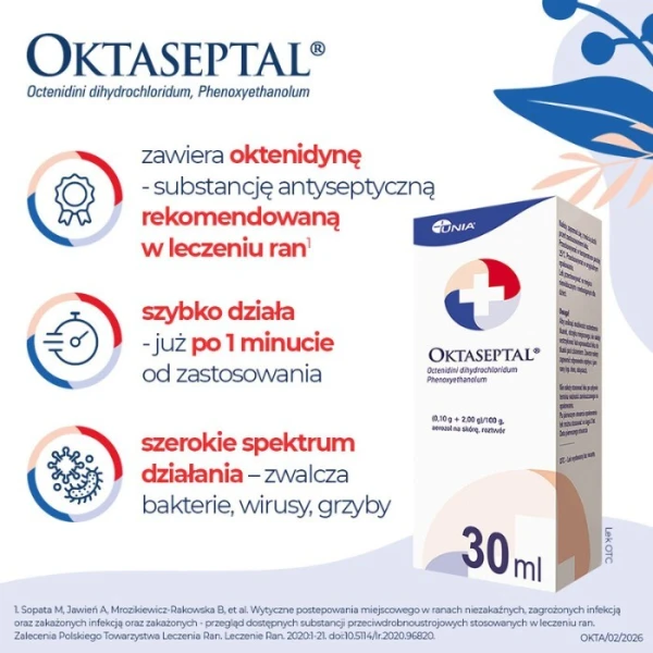 Oktaseptal (0,1g+2g)/100g, aerozol na skórę, 30ml 5
