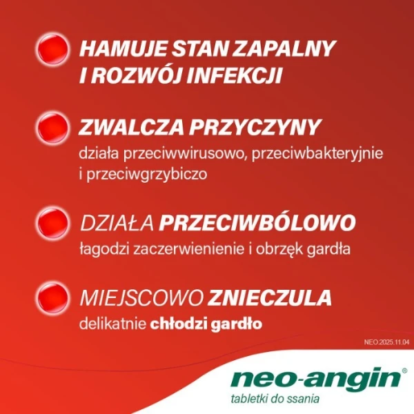 Neo-Angin z cukrem (1,2mg+0,6mg+5,9mg), 24 tabletki do ssania 4