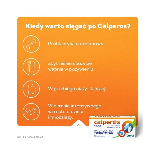Calperos 1000 (400mg Ca2+), 30 kapsułek 2