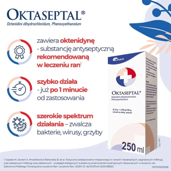 Oktaseptal (0,1g+2g)/100g, aerozol na skórę, 250ml 4