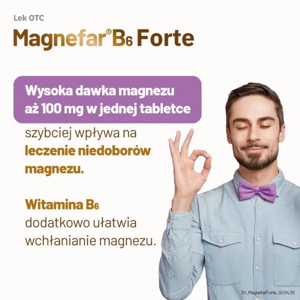 Magnefar B6 Forte (100mg Mg2+ + 10,1mg), 60 tabletek 5