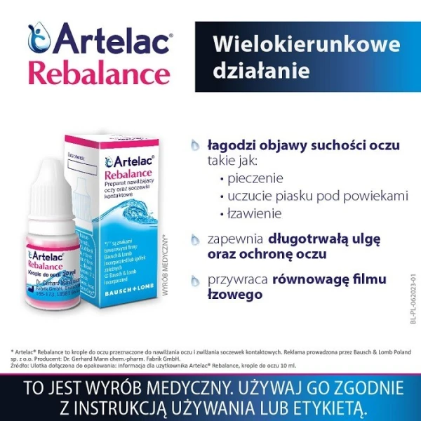 Artelac Rebalance, krople nawilżające do oczu, 10ml 3