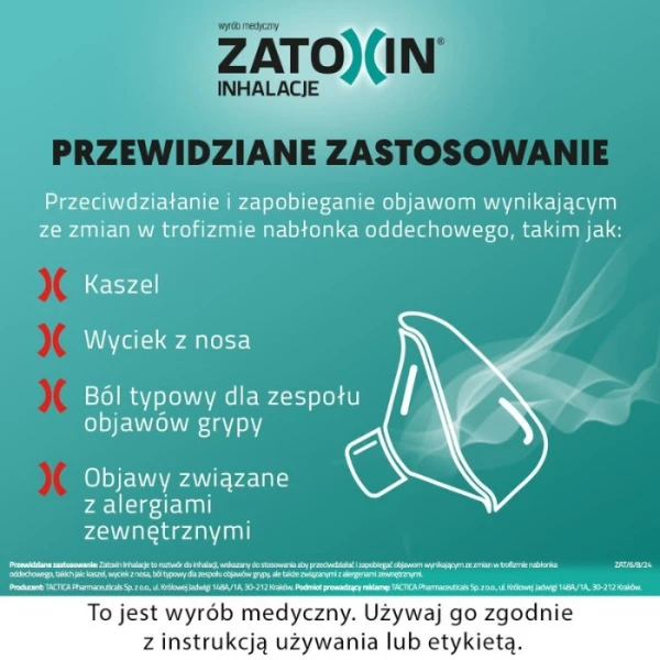 Zatoxin Inhalacje, roztwór do inhalacji, 10 ampułek po 3ml 4