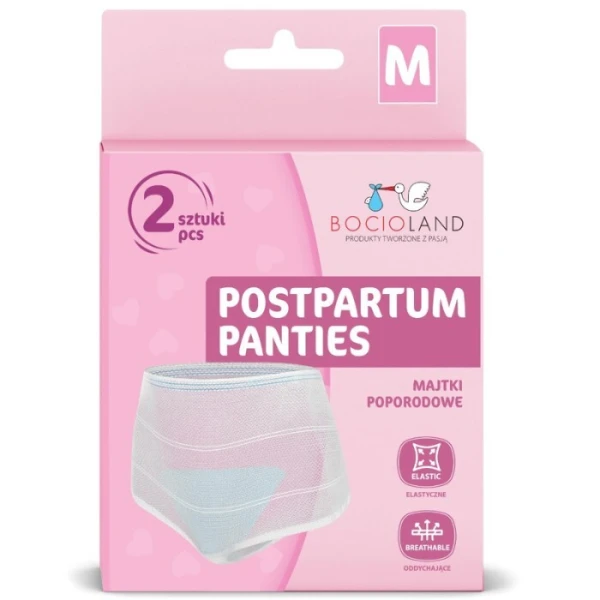Bocioland, majtki poporodowe wielorazowe, siateczkowe, rozmiar M, 2 sztuki 2