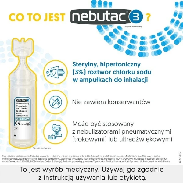 Nebutac 3, hipertoniczny roztwór do inhalacji 3%, 30 ampułek po 4ml 2