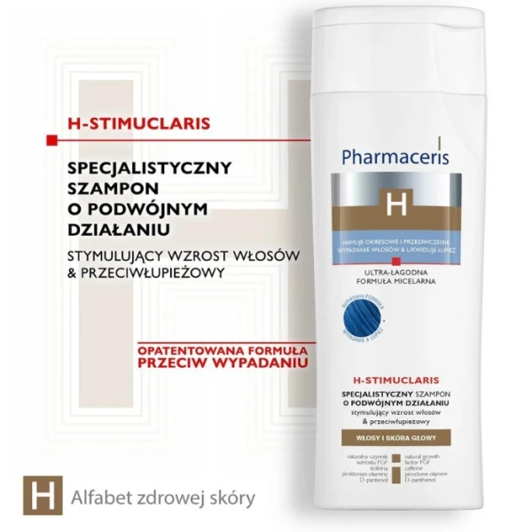 Pharmaceris H, H-Stimuclaris, szampon stymulujący wzrost włosów, przeciwłupieżowy, 250ml 3