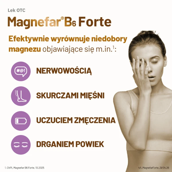 Magnefar B6 Forte (100mg Mg2+ + 10,1mg), 90 tabletek 4
