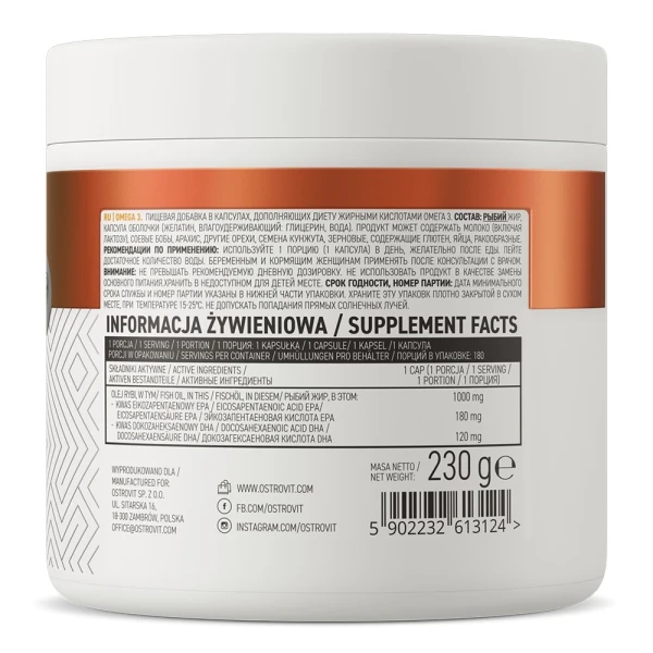 OstroVit, Omega 3, 180 kapsułek 2