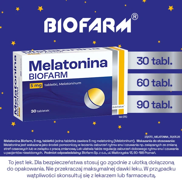 Melatonina Biofarm 5mg, 30 tabletek 5