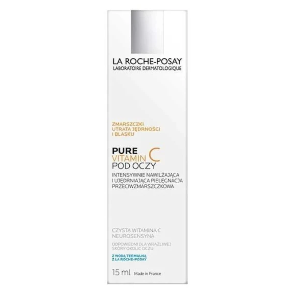 La Roche-Posay Pure Vitamin C Eyes, intensywnie nawilżająca i ujędrniająca pielęgnacja przeciwzmarszczkowa pod oczy, 15ml 2