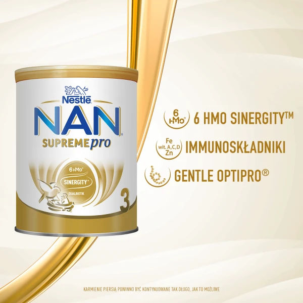 Nestle Nan Supreme Pro 3, formuła na bazie mleka, po 1 roku życia, 800g 2
