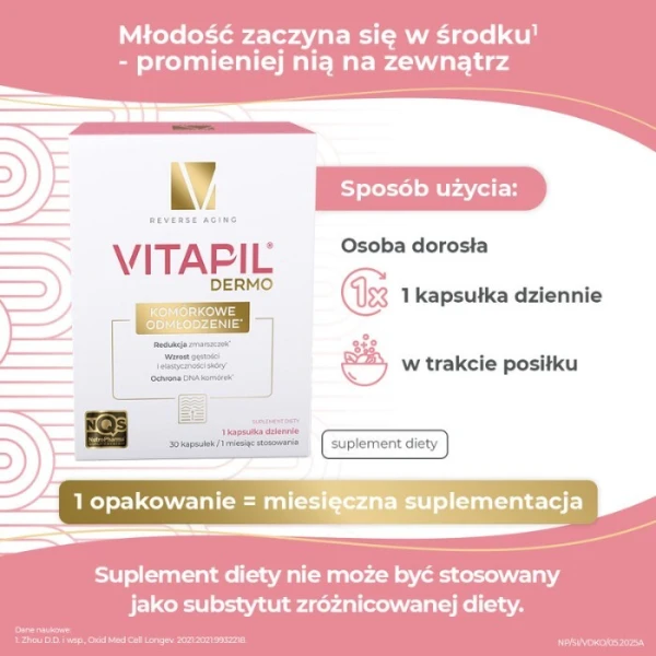 Vitapil Dermo, Komórkowe Odmłodzenie, 30 kapsułek 2
