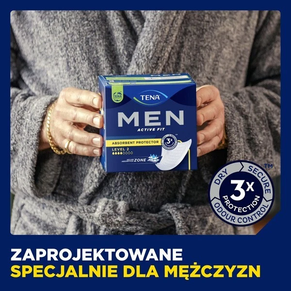 Wkłady anatomiczne Tena Men, Level 3, chłonność 5/8, 20 sztuk 2x 7