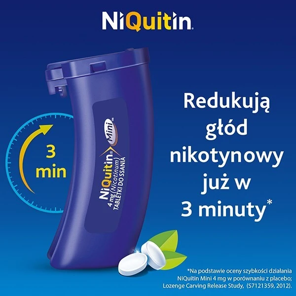 [DATA - 2026-12-31] NiQuitin Mini 4mg, dla osób wypalających ponad 20 papierosów dziennie, 3x20 tabletek do ssania 1