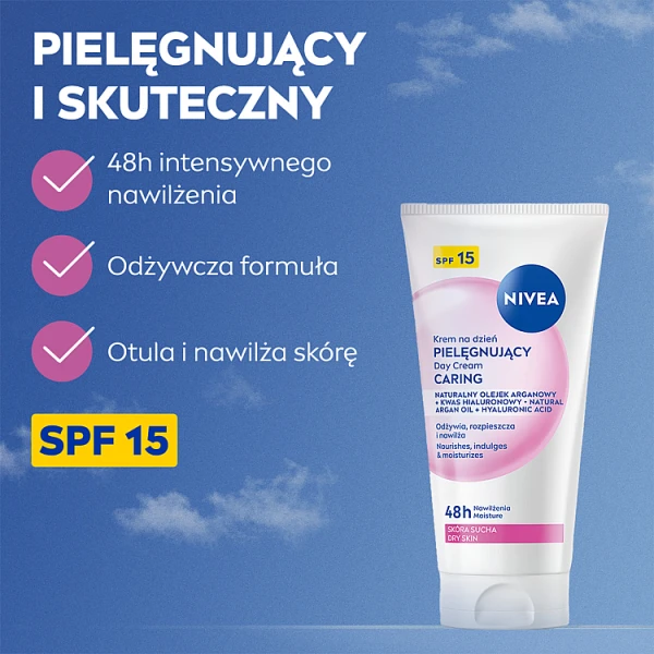 Nivea, pielęgnujący krem na dzień, skóra sucha, SPF 15, 50ml 2