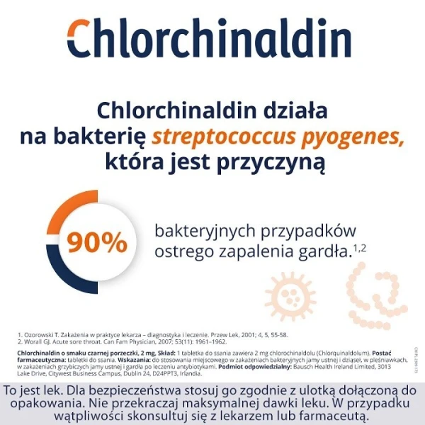 Chlorchinaldin 2mg, smak czarnej porzeczki, 20 tabletek do ssania 3