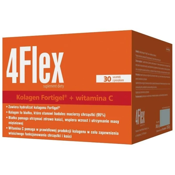 4Flex, kolagen nowej generacji + witamina C, 30 saszetek