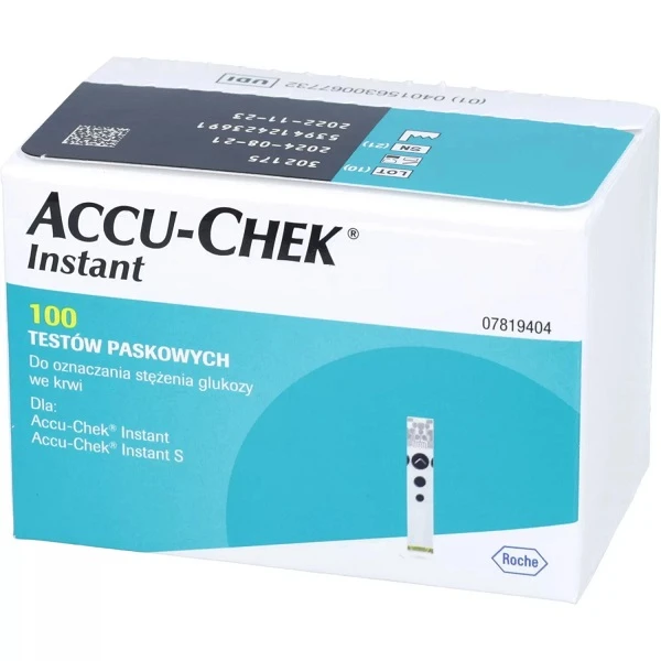 Accu-Chek Instant, test paskowy do glukometru, 100 sztuk