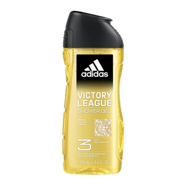 Adidas Victory League, energetyzujący żel do mycia ciała, włosów i twarzy 3w1, dla mężczyzn, 250ml