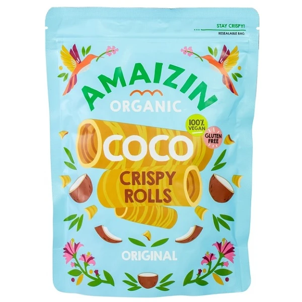 Amaizin, rurki waflowe kokosowe, bezglutenowe, 140g