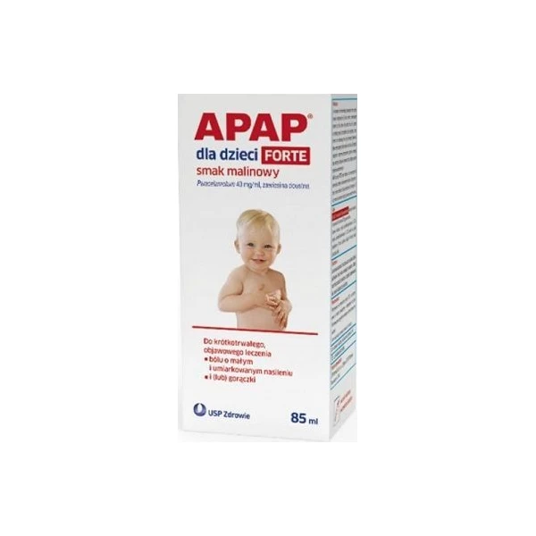 Apap dla dzieci Forte 40mg/ml, zawiesina doustna, smak malinowy, po 3 miesiącu życia, 85ml
