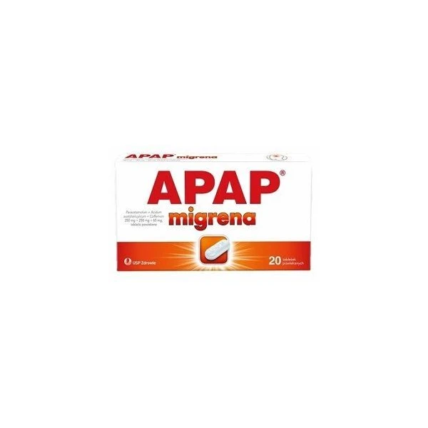 Apap Migrena (250mg+250mg+65mg), 20 tabletek