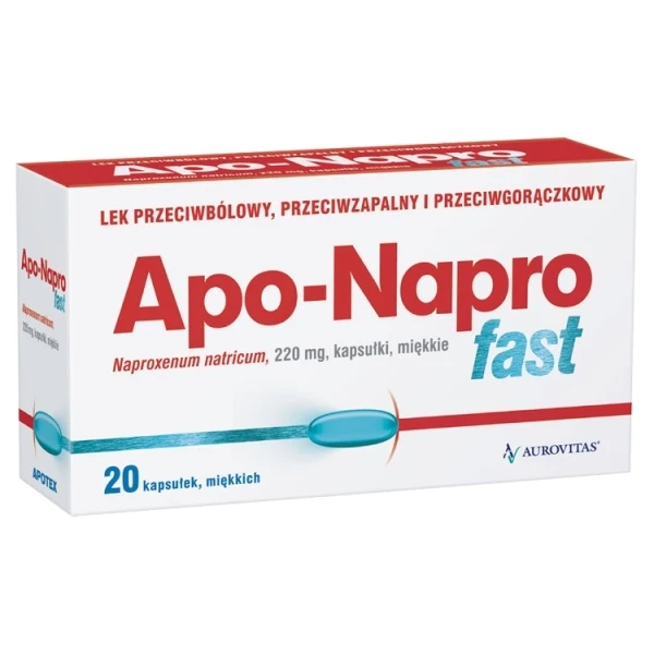 Apo-Napro Fast 220mg, 20 kapsułek