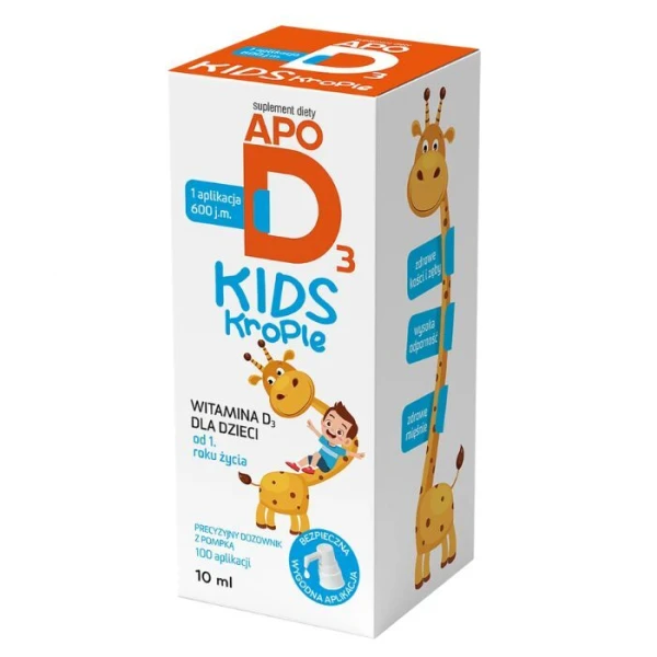 ApoD3 Kids, witamina D3 dla dzieci od 1-go roku życia, krople, 10ml