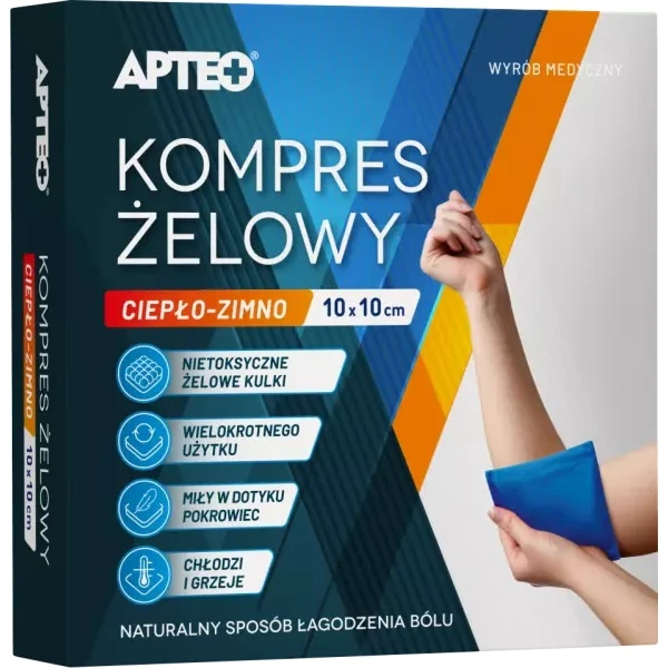 Kompres żelowy ciepło-zimno 10x10cm, Apteo, 1 sztuka