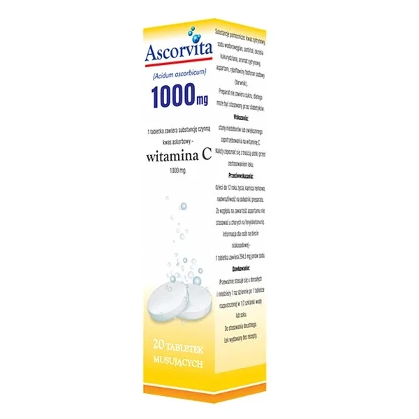 Ascorvita 1000mg, 20 tabletek musujących