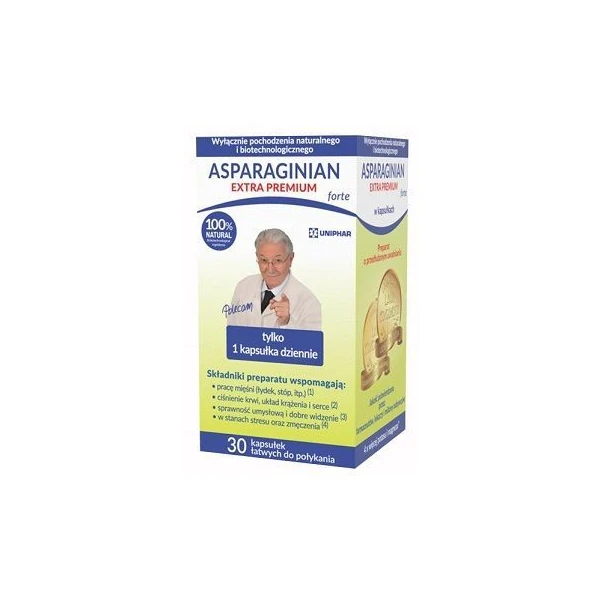 Asparaginian Extra Premium Forte, 30 kapsułek