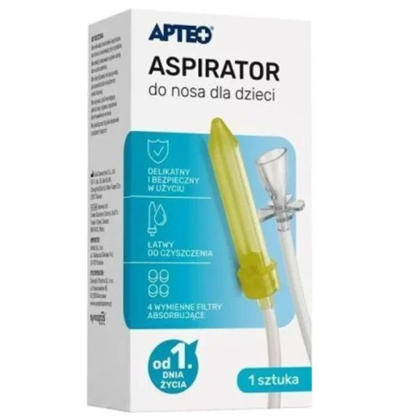 Aspirator do nosa dla dzieci, Apteo, od 1 dnia życia, 1 sztuka
