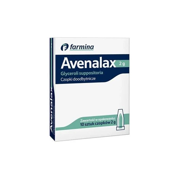 Avenalax 2g, czopki glicerolowe doodbytnicze, 10 sztuk