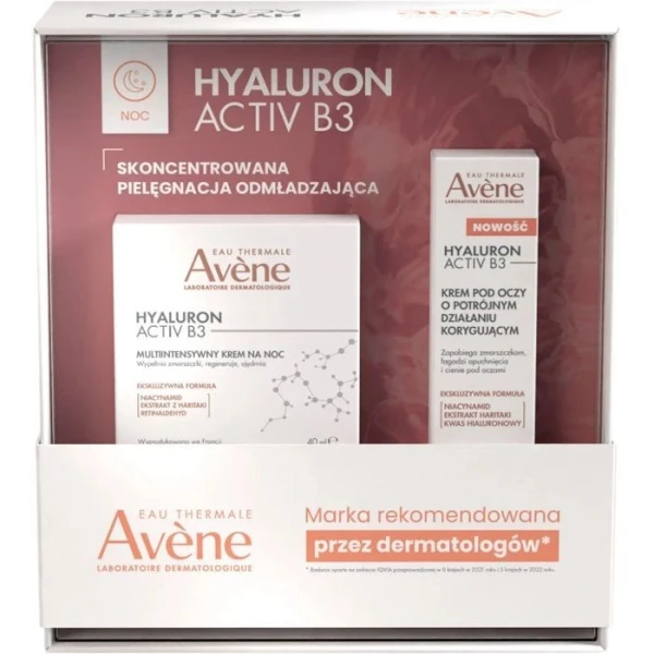 Avene Hyaluron Activ B3, krem multi intensywny na noc, 40ml + krem pod oczy, 15ml