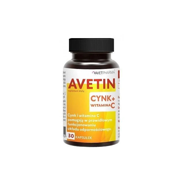 Avetin Cynk + Witamina C, 30 kapsułek