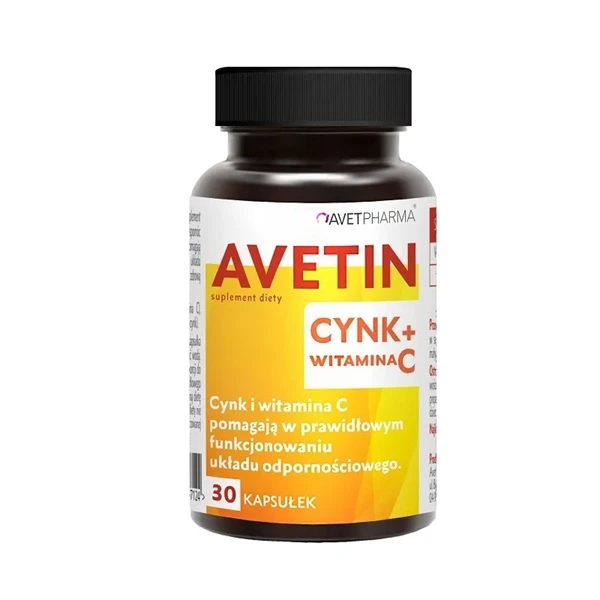 Avetin Cynk + Witamina C, 30 kapsułek